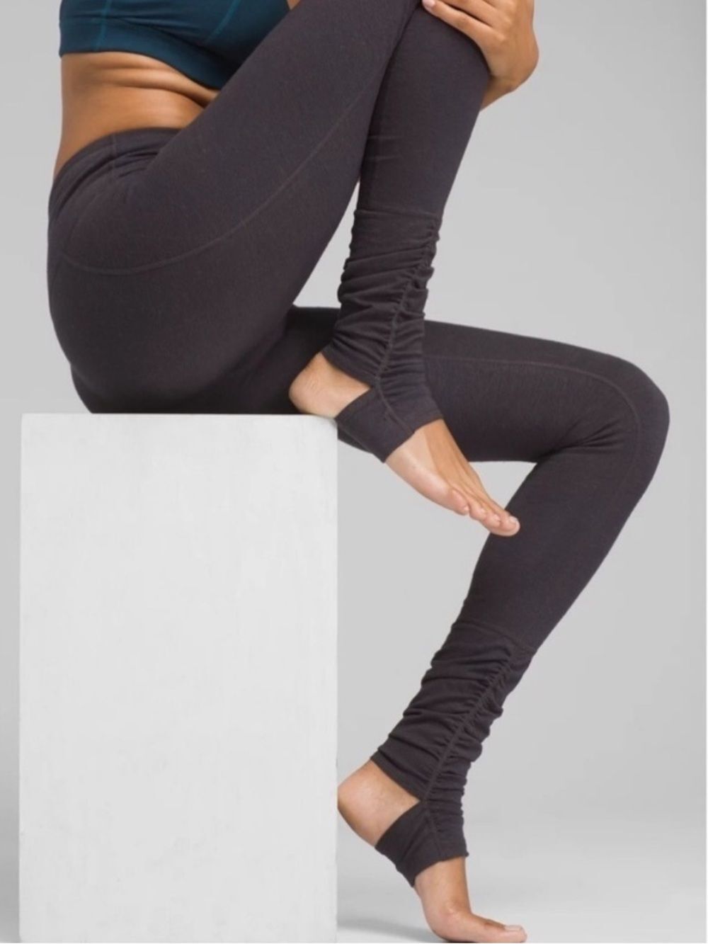 Prana Serfina Yoga Stirrup Legging Black Heather Gray Womens XL